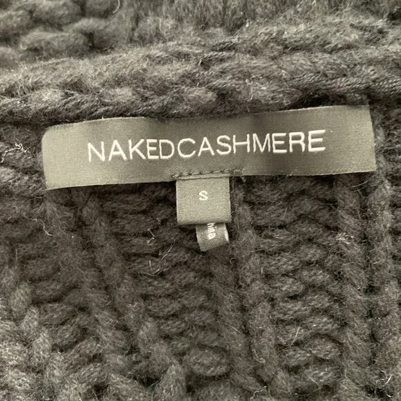 Naked Cashmere Mila Black Chunky Knit Open Front Cardigan Sweater - Picture 4 of 6